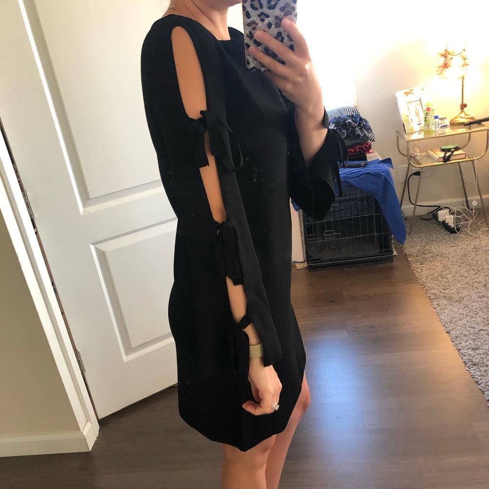 MILLY Tie-Sleeve Knit Swing Dress